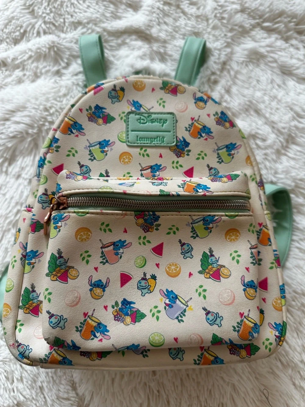 Loungefly Disney Lilo & Stitch Vacation Vibes Mini Backpack 10” Tropical Print